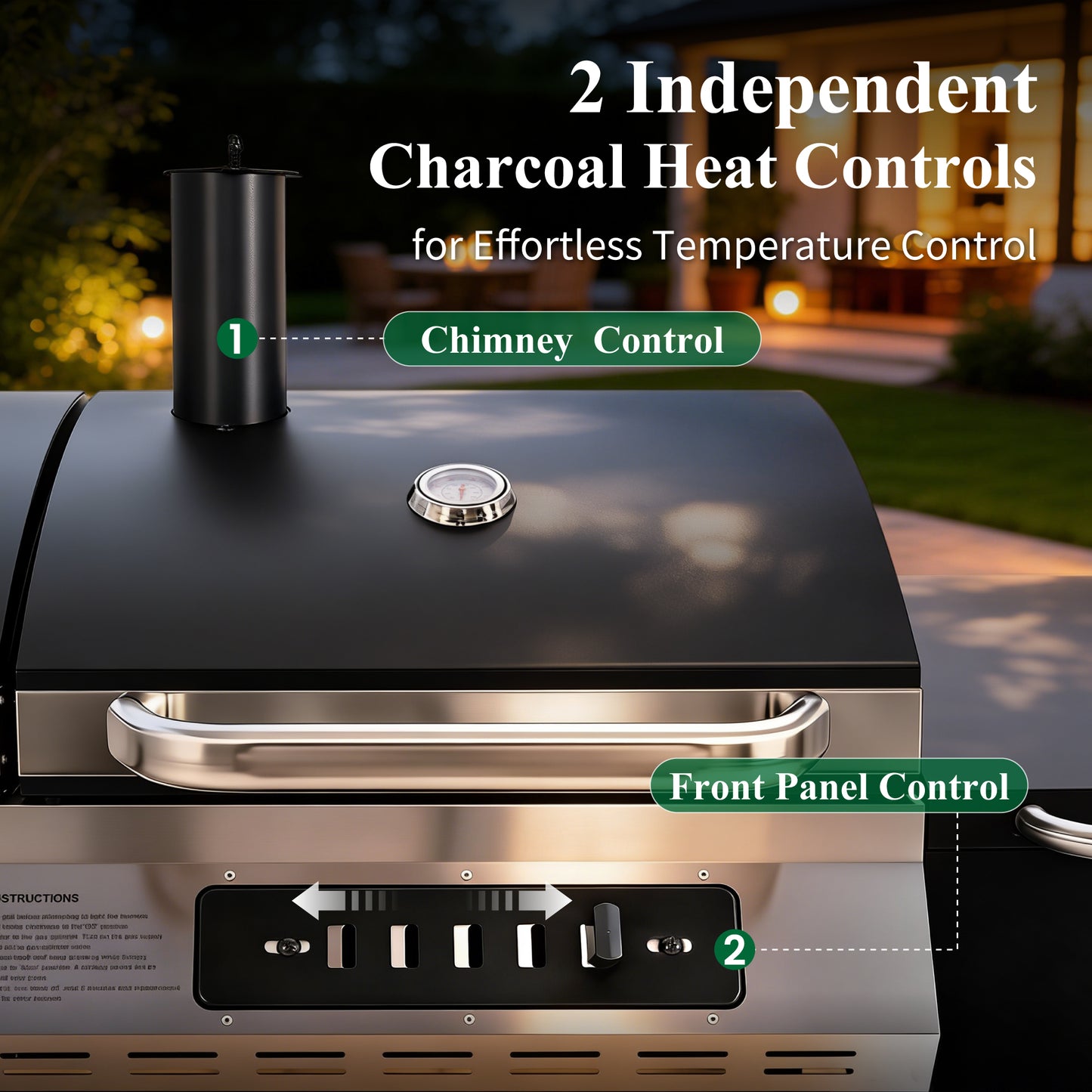 Garden GROTTO 3-in-1 Gas, Charcoal & Smoker Grill Combo, 3-Burner BBQ with Side Smoker, 840 Sq. In. Cooking Area