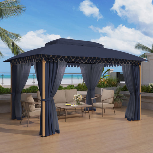 Captiva Designs 10x13 Patio Gazebo with Screened Canopy & Mosquito Netting – Heavy Duty Outdoor Shelter for Lawn and Garden