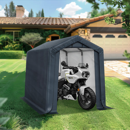 Captiva Designs Outdoor Portable Storage Shelter - Garage Tent with Roll-Up Zipper Doors & Vents for Motorcycles and Bikes (Gray)