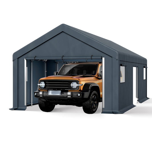 Captiva Designs Outdoor Portable Storage Shelter - Choose Between Two Spacious Garage Tents with Roll-Up Zipper Doors