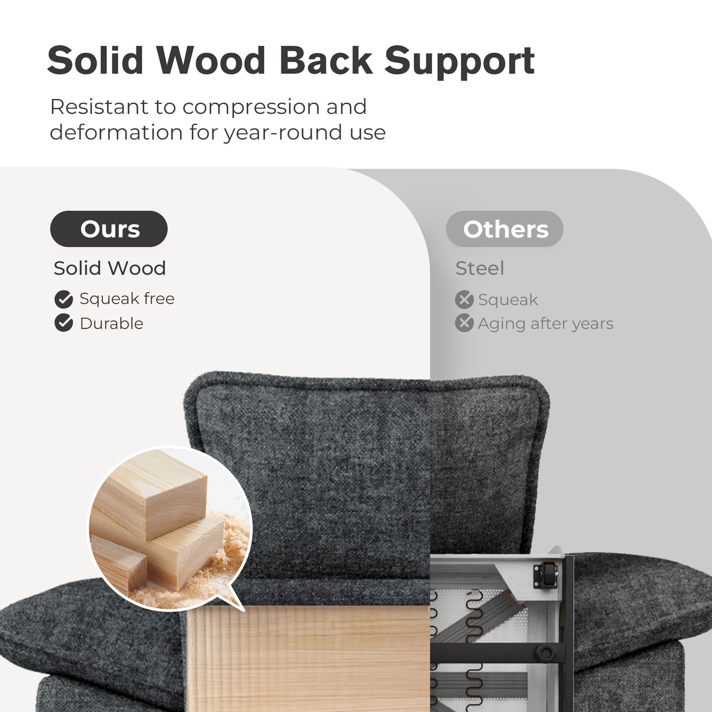 Captiva Designs Oversized Deep Seat Armchair, 1-Seater Upholstered Accent Chair, Comfy Corduroy Reading Chair