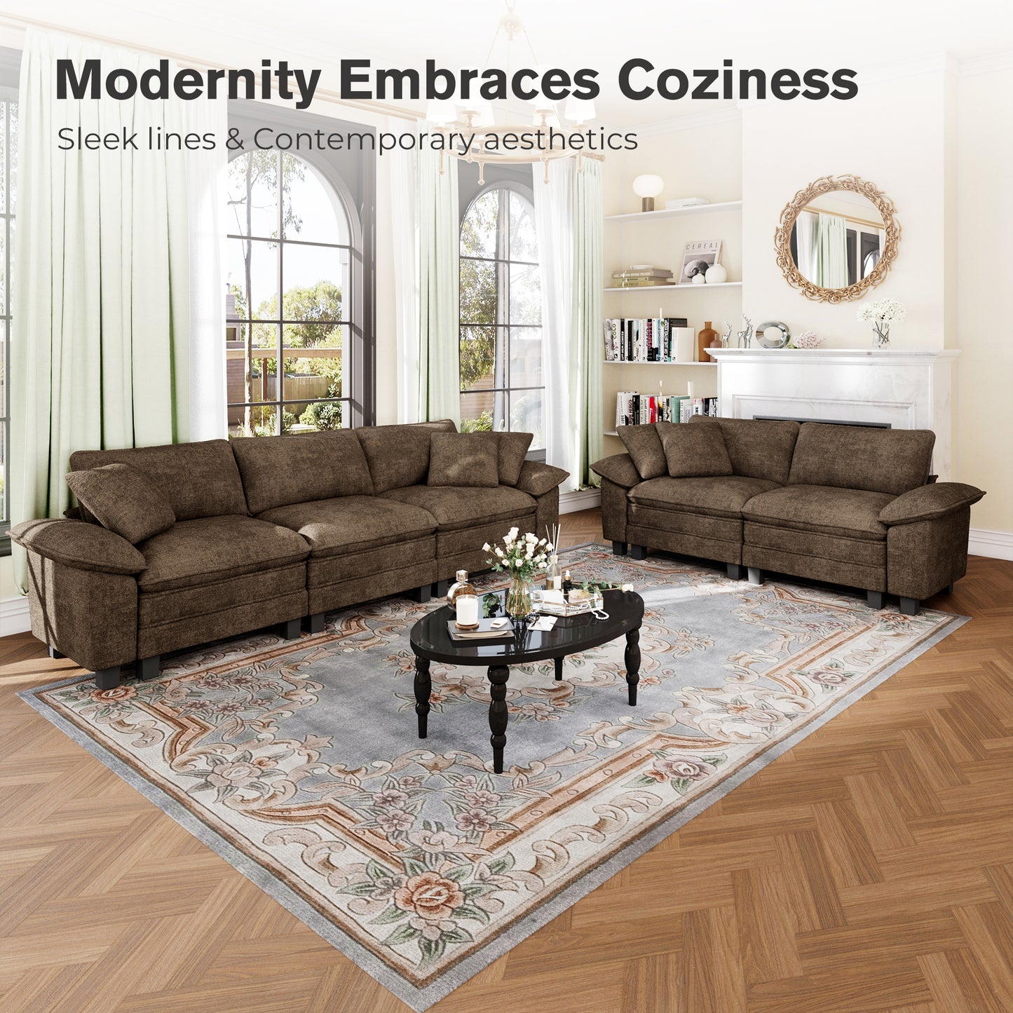 Captiva Designs Oversized Deep Seat Armchair, 1-Seater Upholstered Accent Chair, Comfy Corduroy Reading Chair