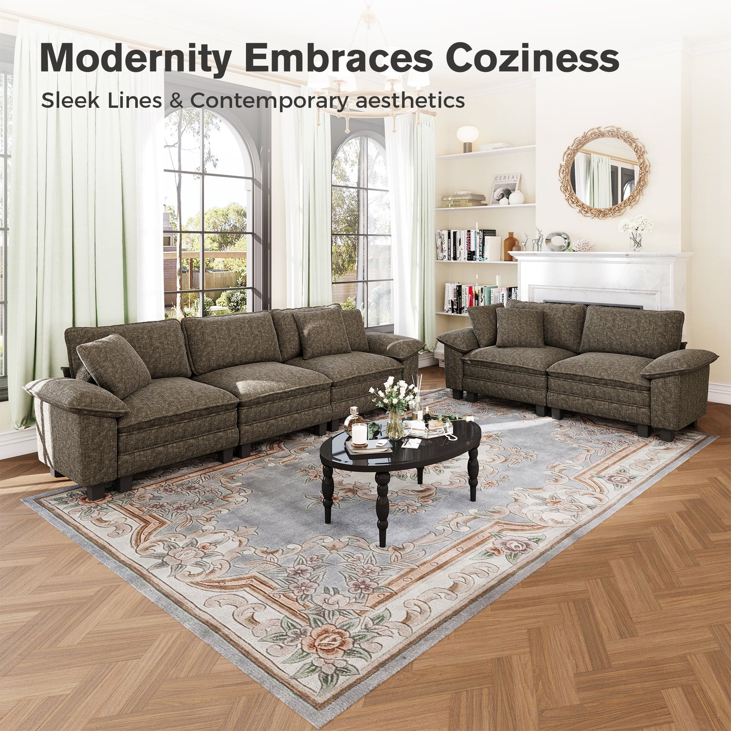 Captiva Designs Oversized Deep Seat Armchair, 1-Seater Upholstered Accent Chair, Comfy Corduroy Reading Chair