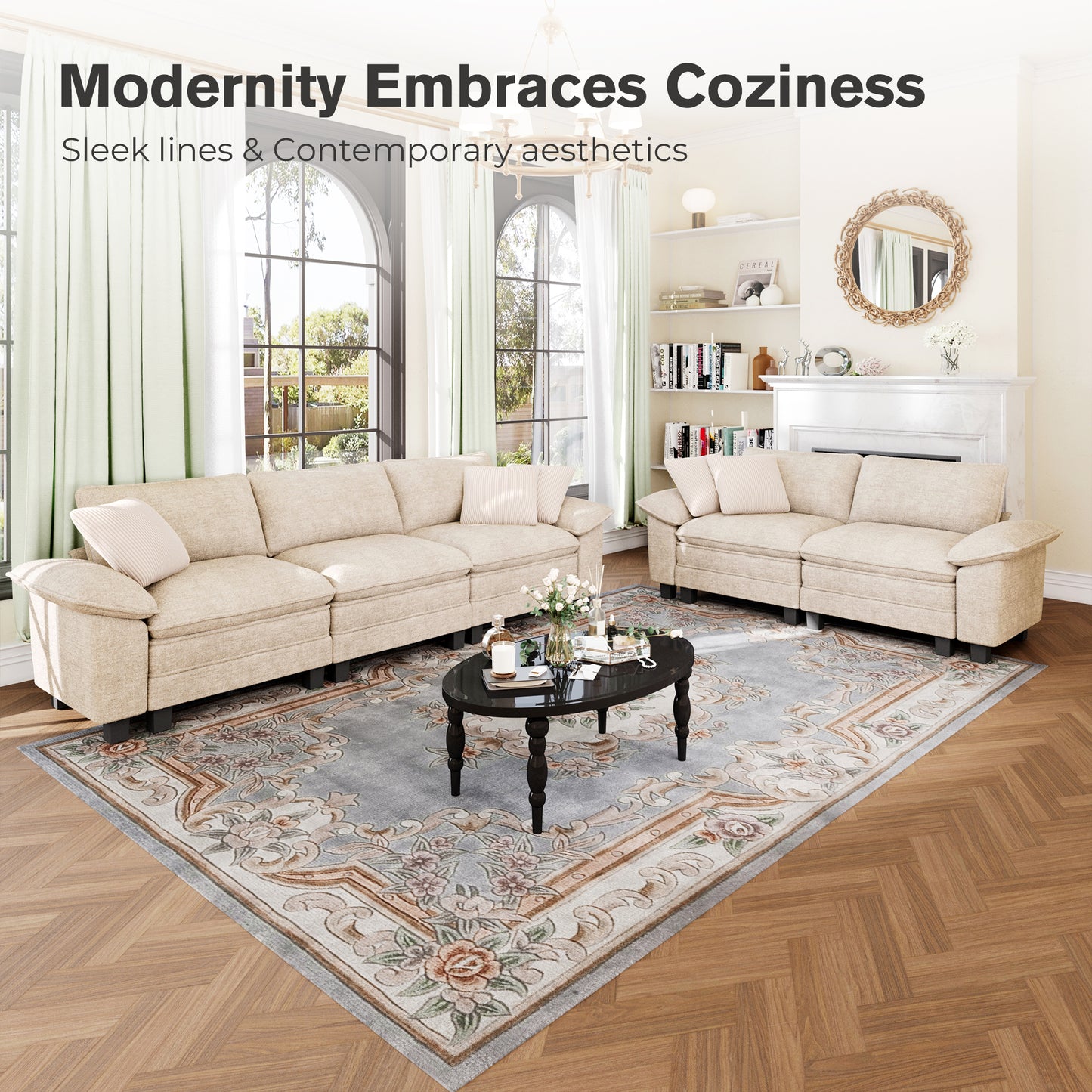 Captiva Designs Oversized Deep Seat Armchair, 1-Seater Upholstered Accent Chair, Comfy Corduroy Reading Chair