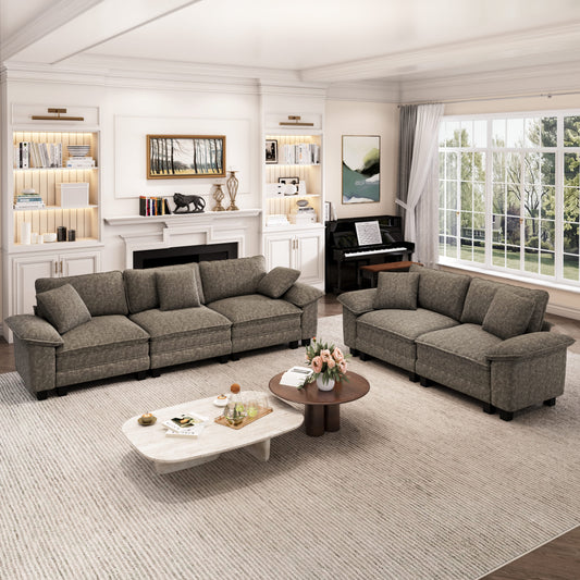 Captiva Designs 2-Piece Cloud Modular Sectional Sofa Set, 5-Seater Couch for Living Room