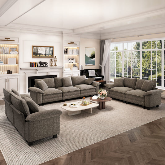 Captiva Designs Cloud Modular Sectional Sofa Set, 3-Piece 7-Seater Upholstered Couches for Living Room