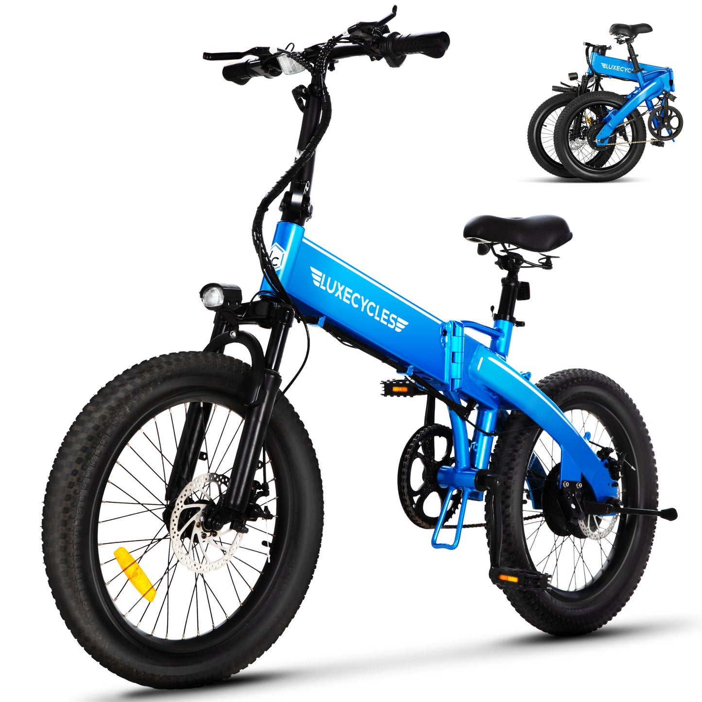 Captiva Designs Folding Bike for Adults, 20" Fat Tire bike, Up to 28Mph & 50 Miles, Bicycle for Commuting, Beach, Snow, Mountain