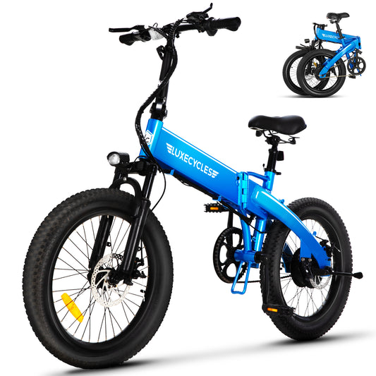 Captiva Designs Folding Bike for Adults, 20" Fat Tire bike, Up to 28Mph & 50 Miles, Bicycle for Commuting, Beach, Snow, Mountain