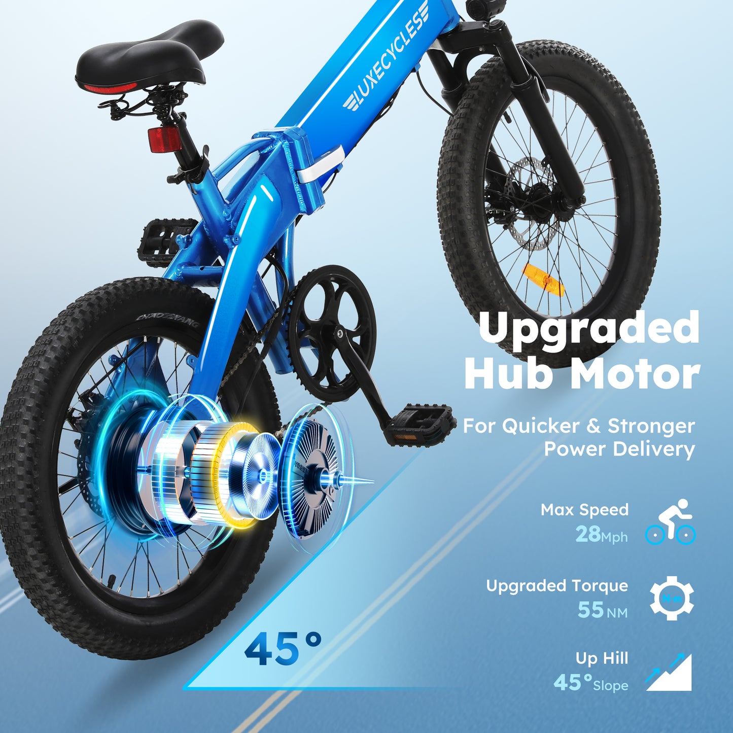 Captiva Designs Folding Bike for Adults, 20" Fat Tire bike, Up to 28Mph & 50 Miles, Bicycle for Commuting, Beach, Snow, Mountain