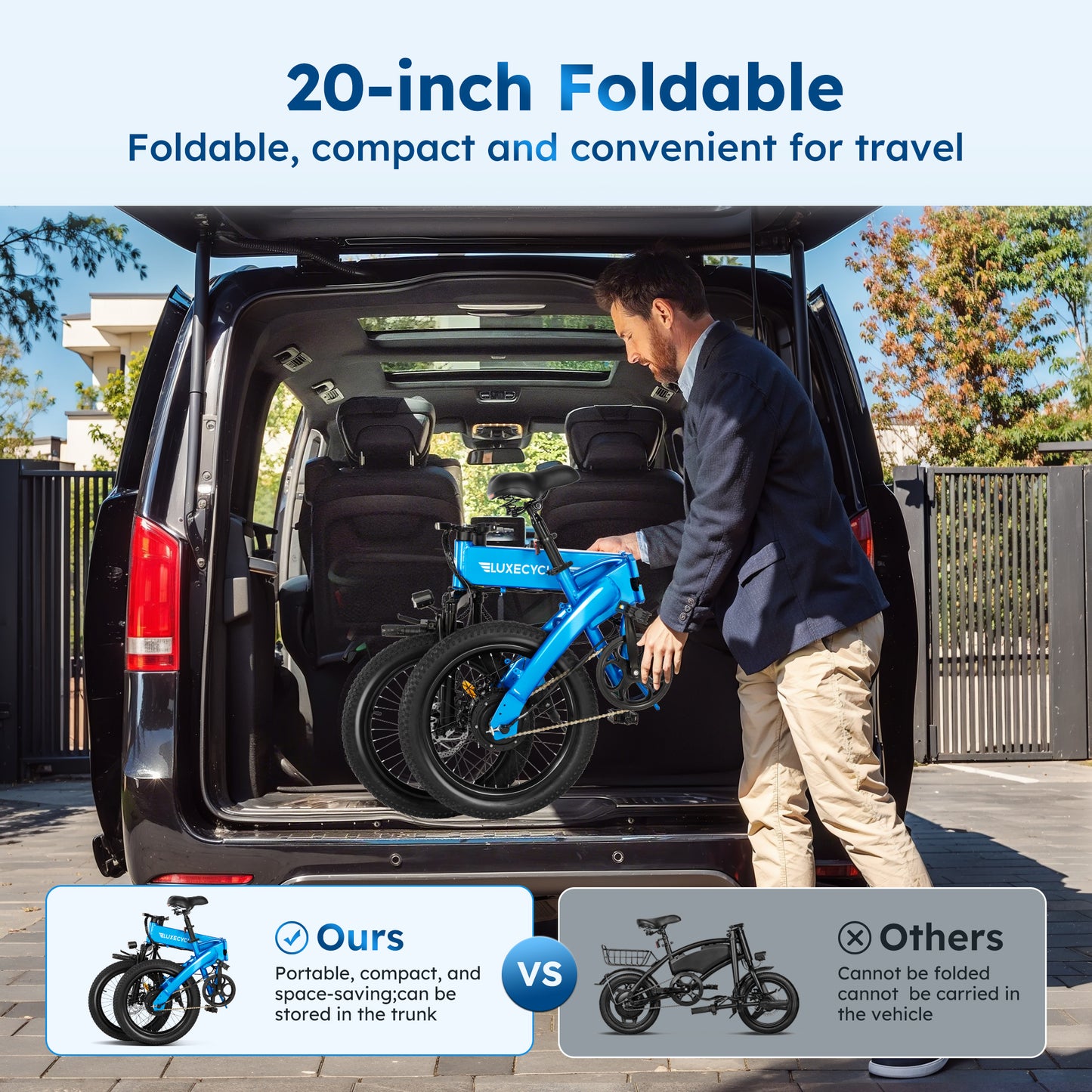 Captiva Designs Folding Bike for Adults, 20" Fat Tire bike, Up to 28Mph & 50 Miles, Bicycle for Commuting, Beach, Snow, Mountain