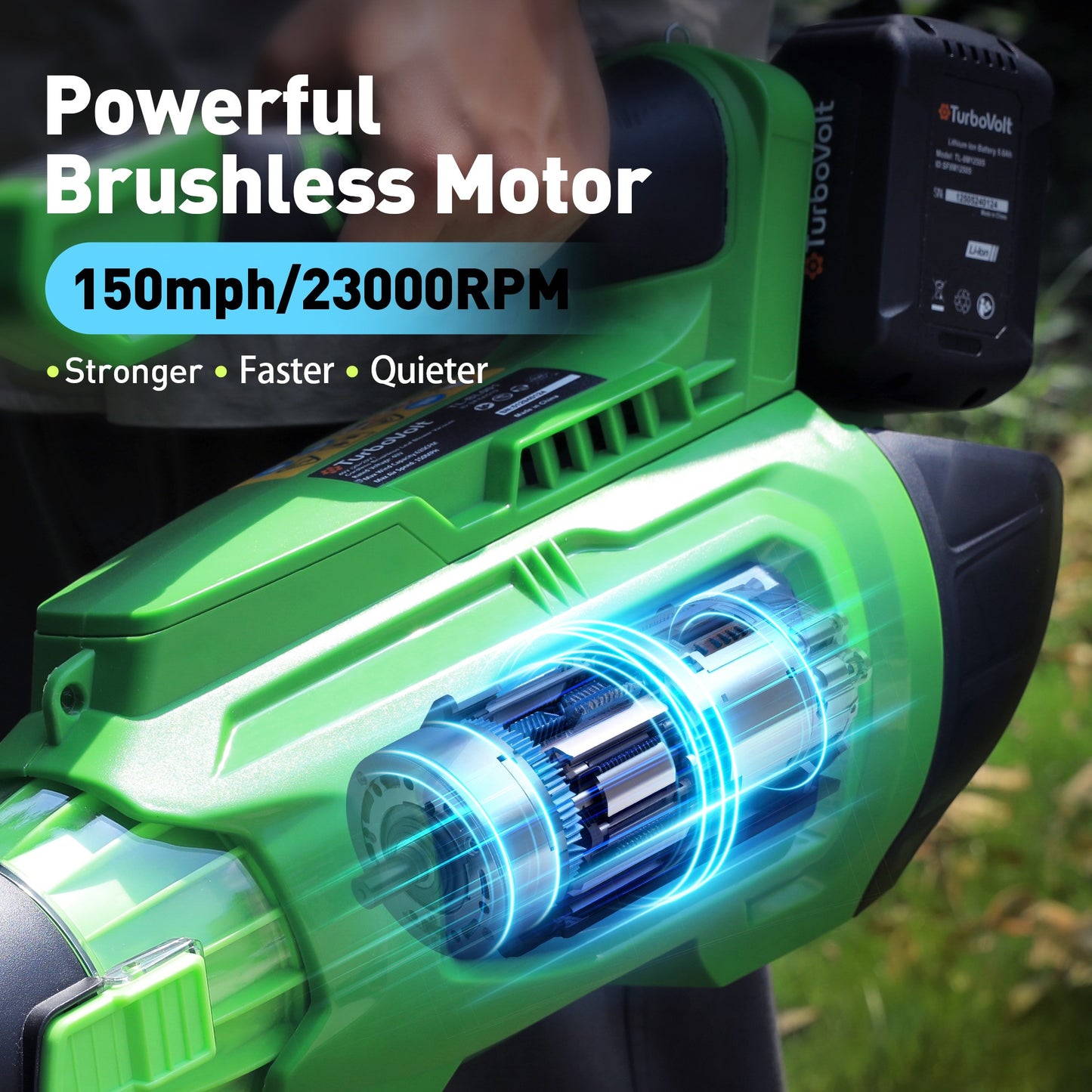 Captiva Designs Cordless Leaf Blower, 620CFM Brushless Electric Blower with Charger, 4-Speed Turbo for Lawn & Yard