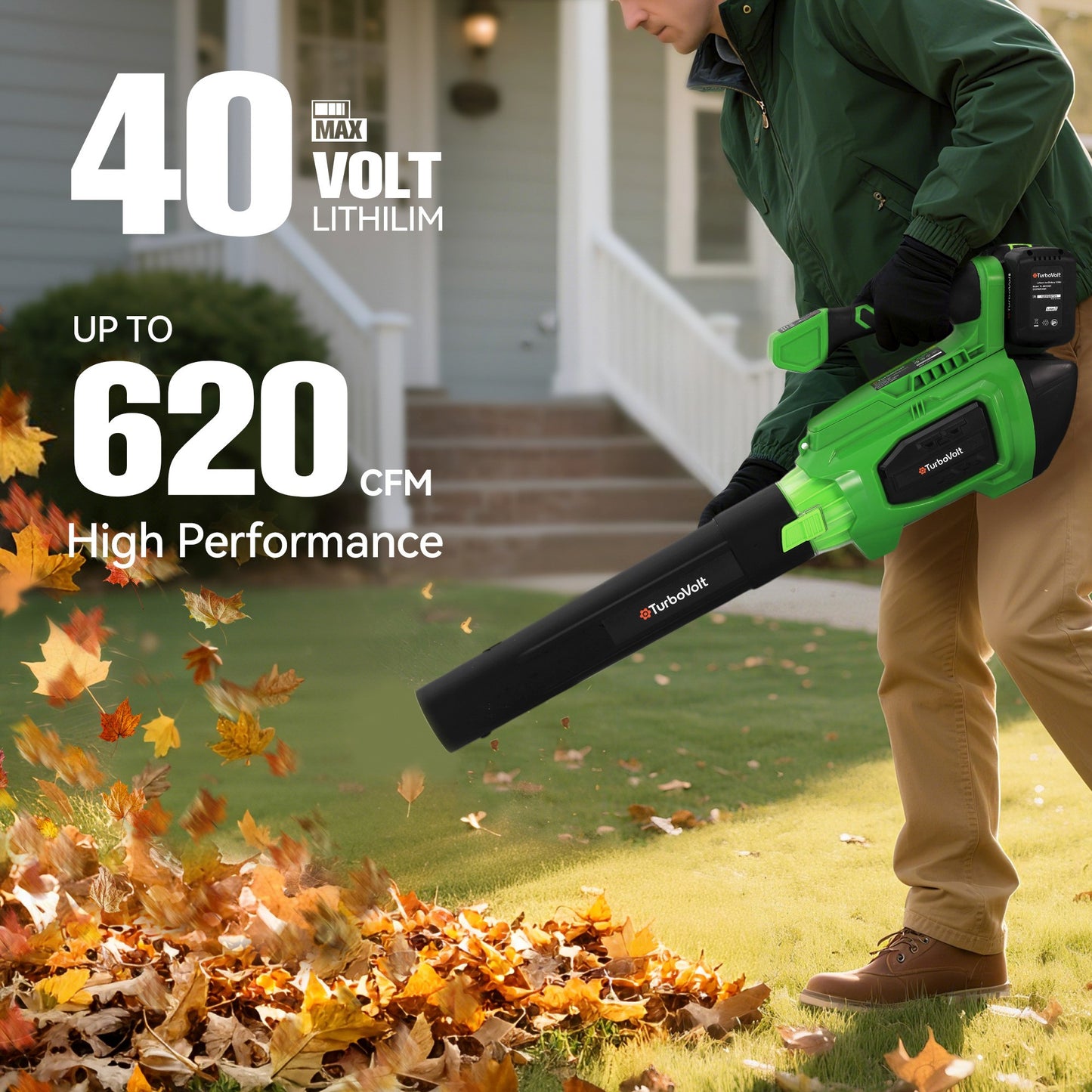 Captiva Designs Cordless Leaf Blower, 620CFM Brushless Electric Blower with Charger, 4-Speed Turbo for Lawn & Yard
