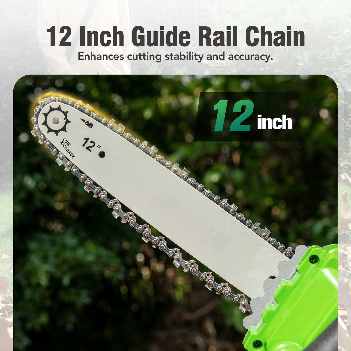 Captiva Designs 12" 20V Cordless Brushless Chainsaw with 4.0Ah Battery & Charger, Auto Lubrication, Powerful Wood Cutting & Tree Pruning