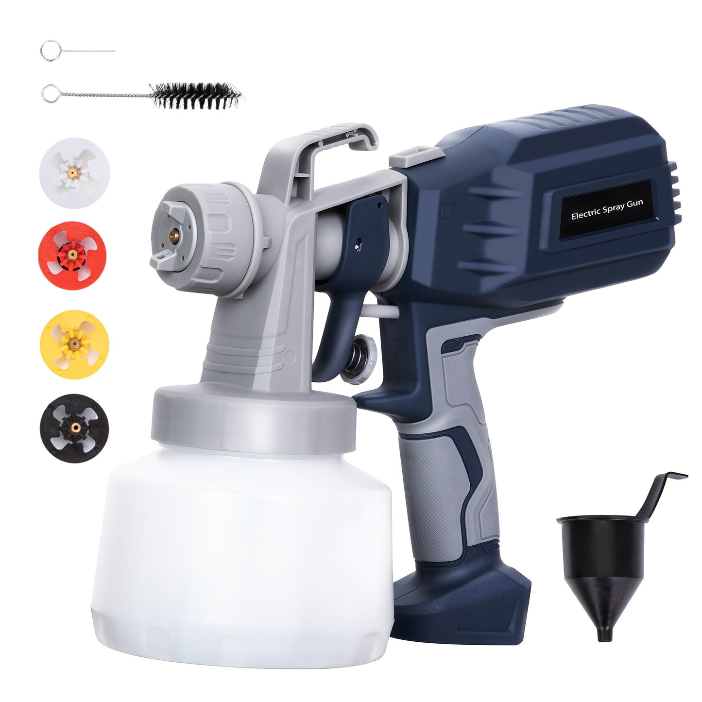 Air Gravity Paint Sprayer, 650W Electric Spray Gun with 4 Nozzles & 3 Patterns, 1000ml Gravity Feed for Furniture, Walls, Doors & Cabinets