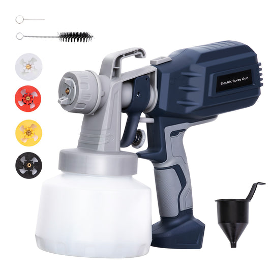 Air Gravity Paint Sprayer, 650W Electric Spray Gun with 4 Nozzles & 3 Patterns, 1000ml Gravity Feed for Furniture, Walls, Doors & Cabinets