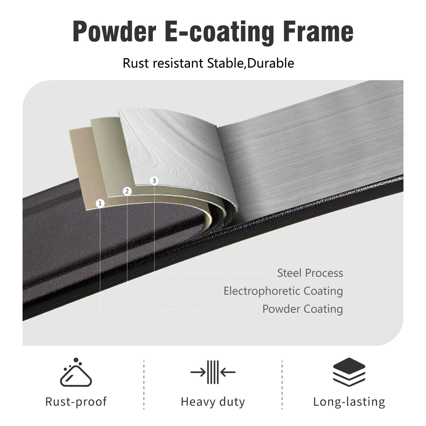 Captiva Designs 3Pc Outdoor Patio Dining Bar Set with Steel Steel Table & Sling Swivel Bar Stools