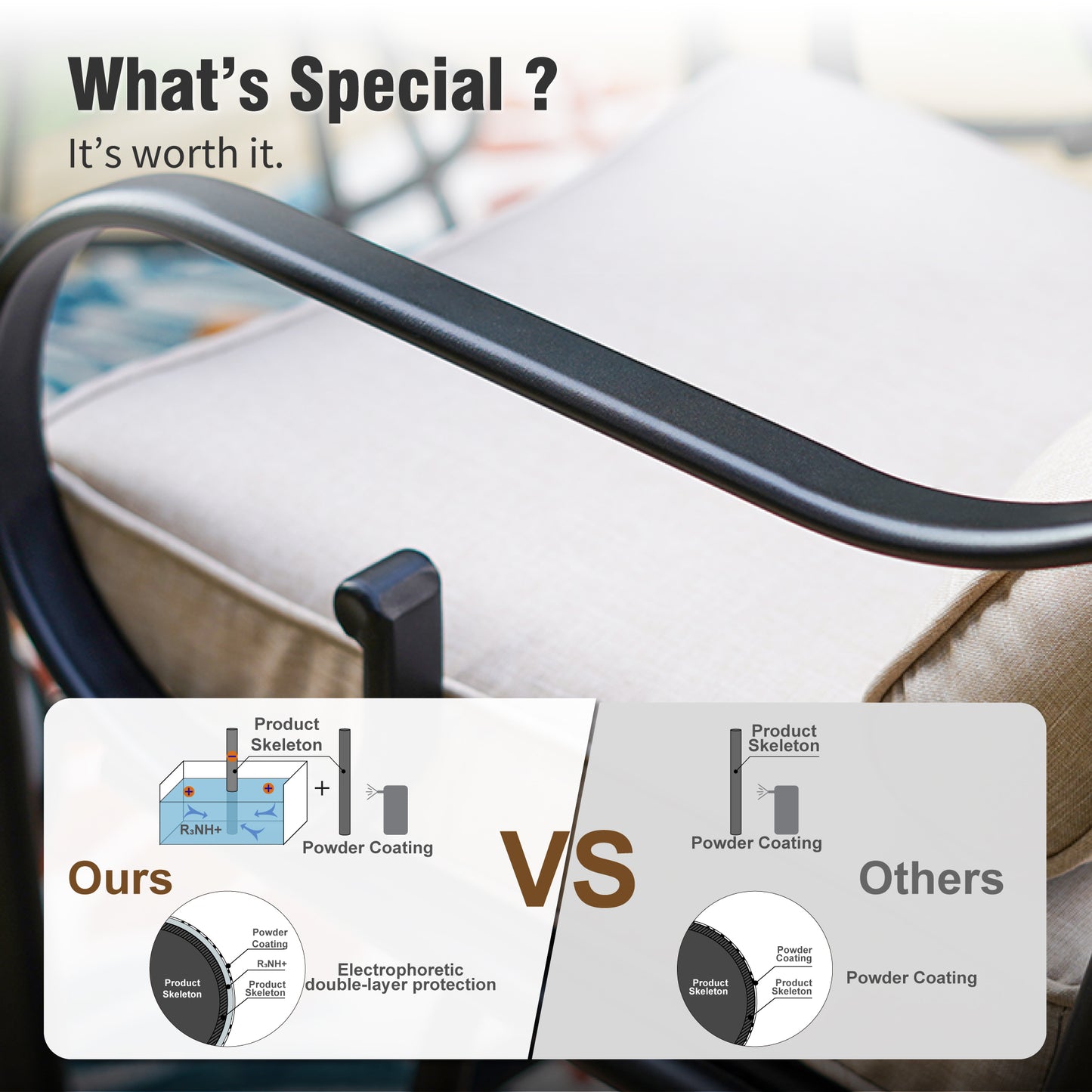 Captiva Designs 7pc Outdoor Patio Slatted Top Rectangle Metal Bar Table & Steel Swivel Bar Stools