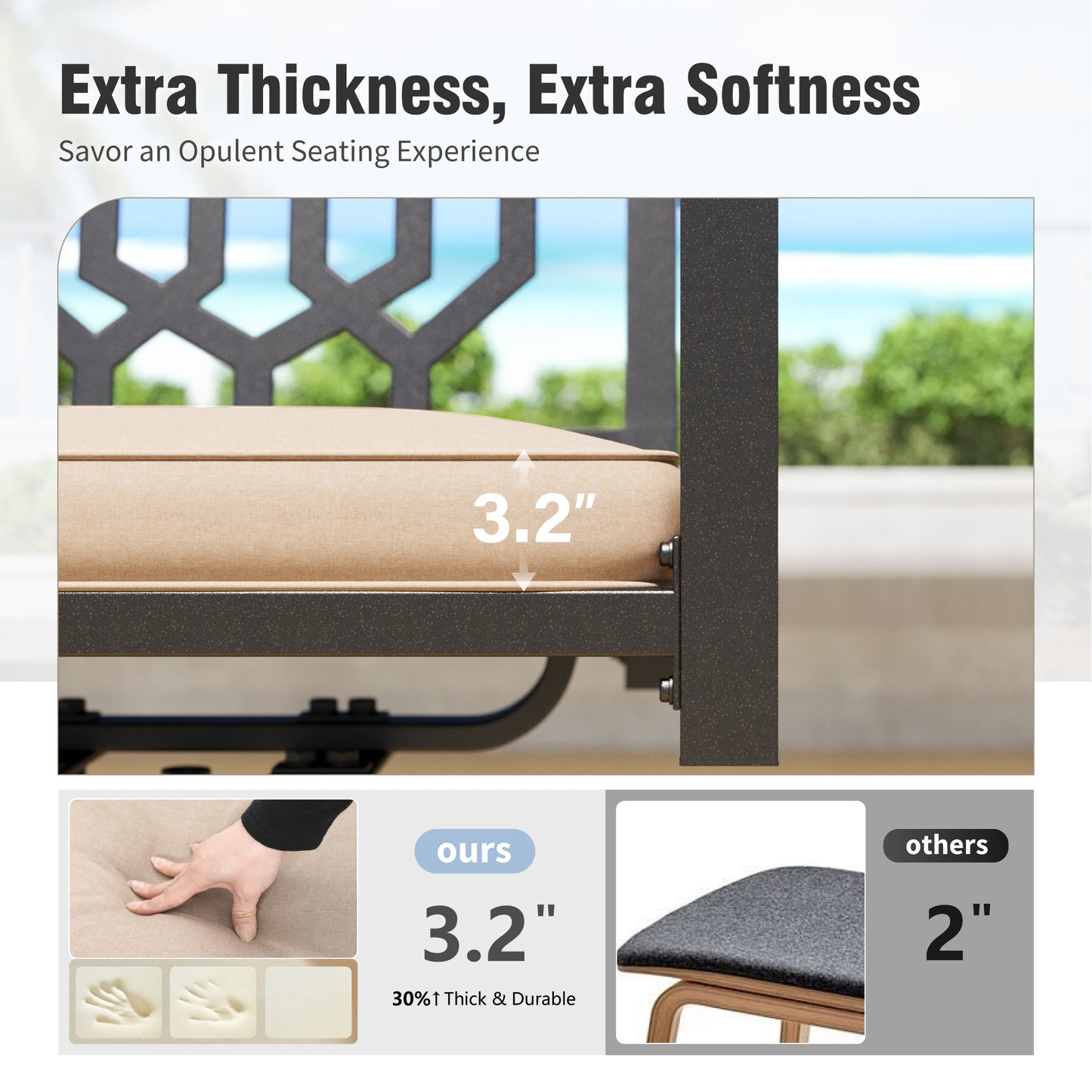 Captiva Designs 7 件套露台餐厅板顶矩形桌子和旋转椅，带靶心图案