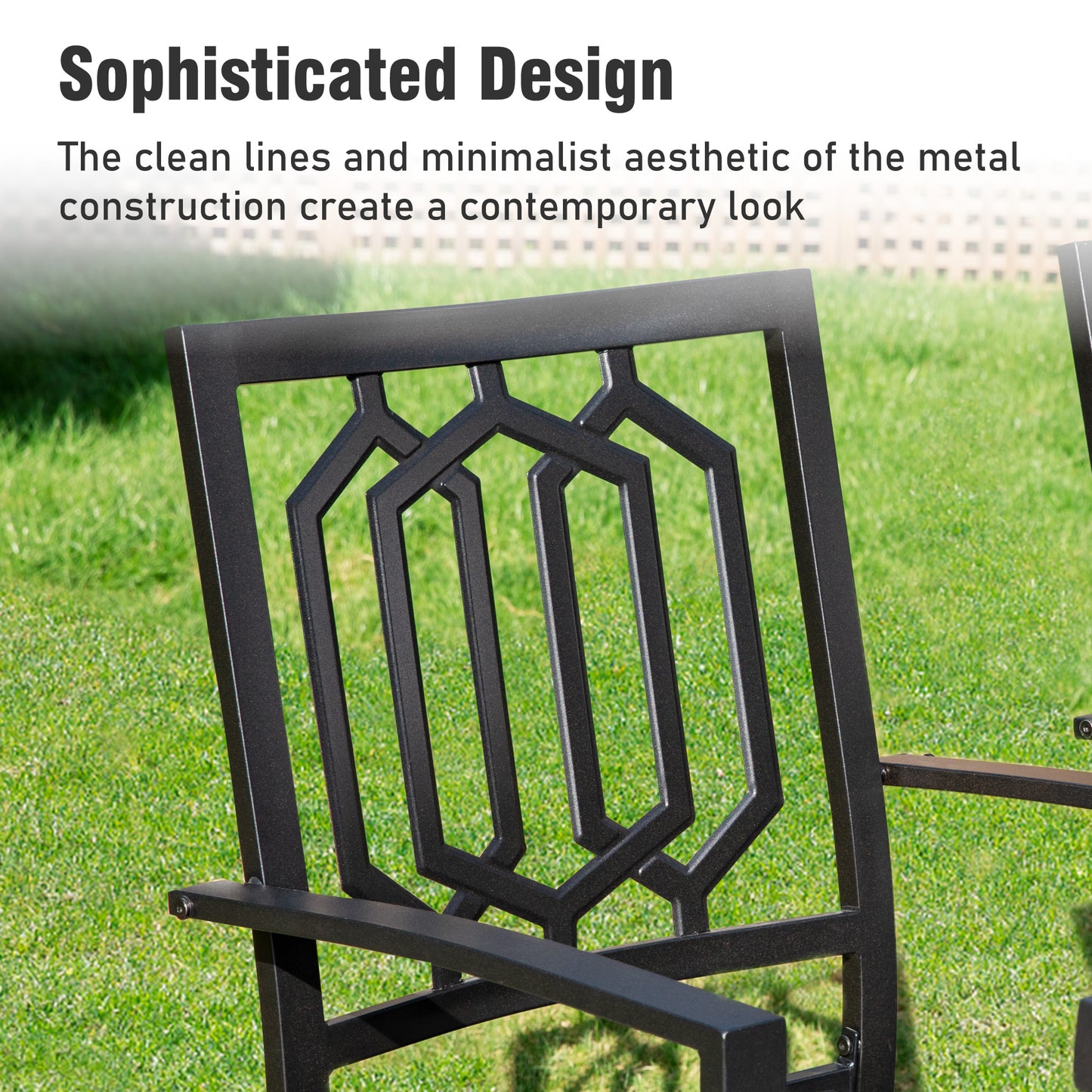 Captiva Designs 6pc Patio Square Table & Fusiform Back Metal Chairs & Beige Umbrella