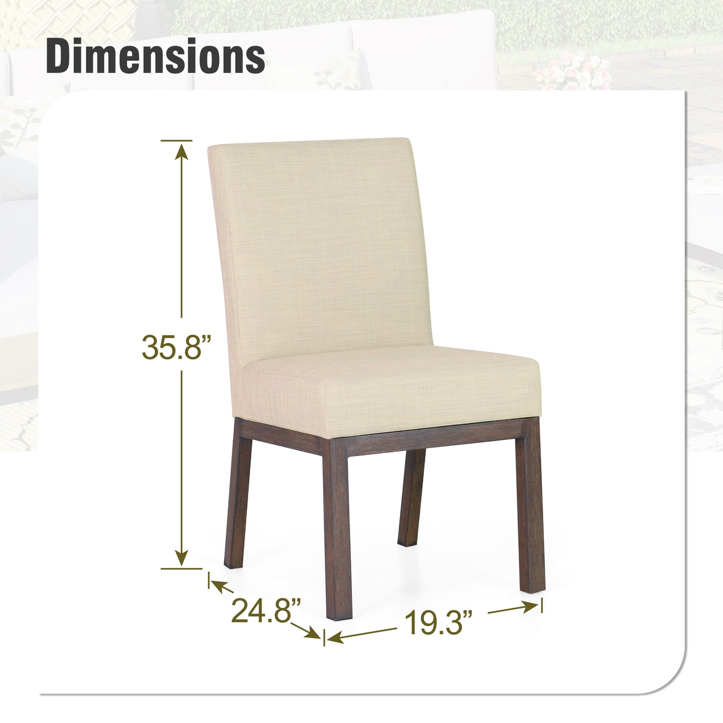 Captiva Designs Outdoor Patio Steel Frame Weather Resistant Comfortable Chairs