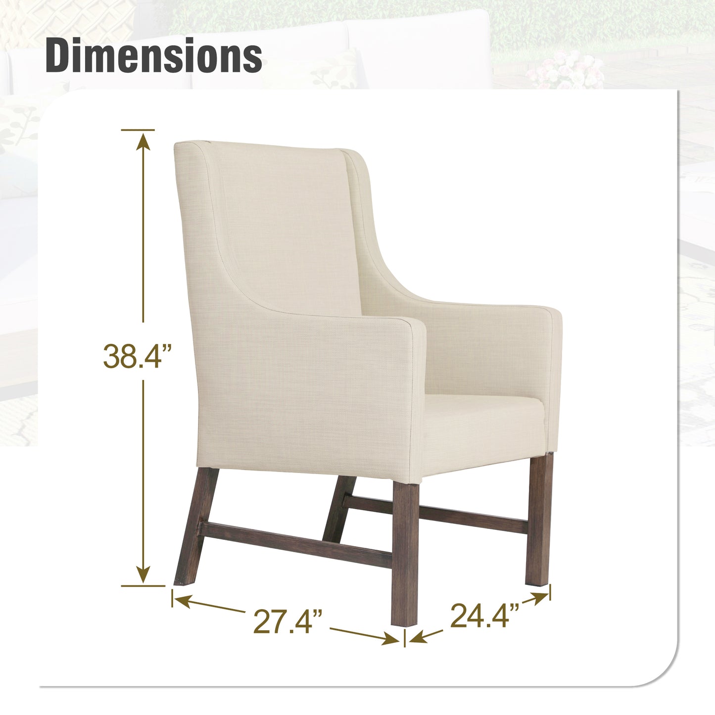 Captiva Designs Outdoor Patio Steel Frame Weather Resistant Comfortable Chairs