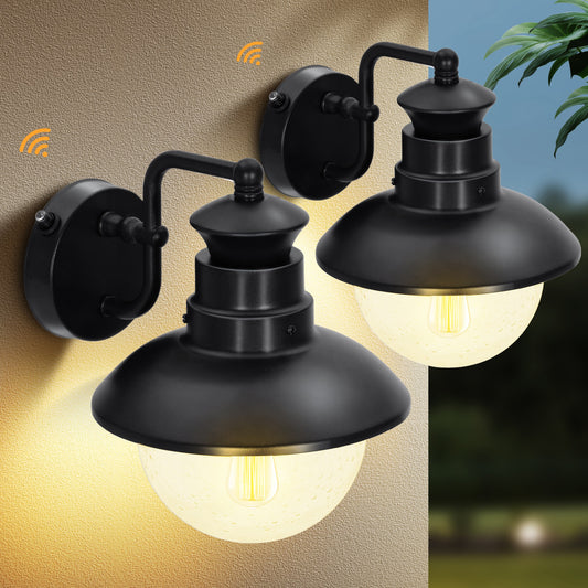 Captiva Designs Outdoor Wall Lights with Dusk to Dawn Sensor, Exterior Wall Sconce Fixtures, 2-Pack for Front Door