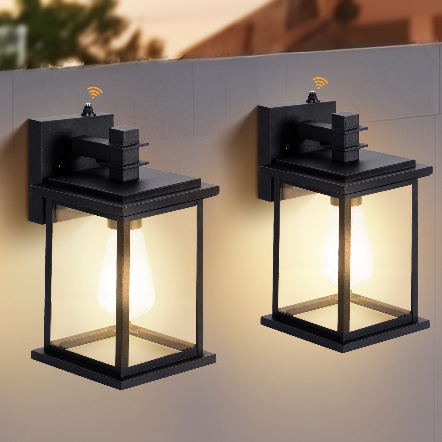 Captiva Designs Outdoor Wall Lights with Dusk to Dawn Sensor, Exterior Wall Sconce Fixtures, 2-Pack for Front Door