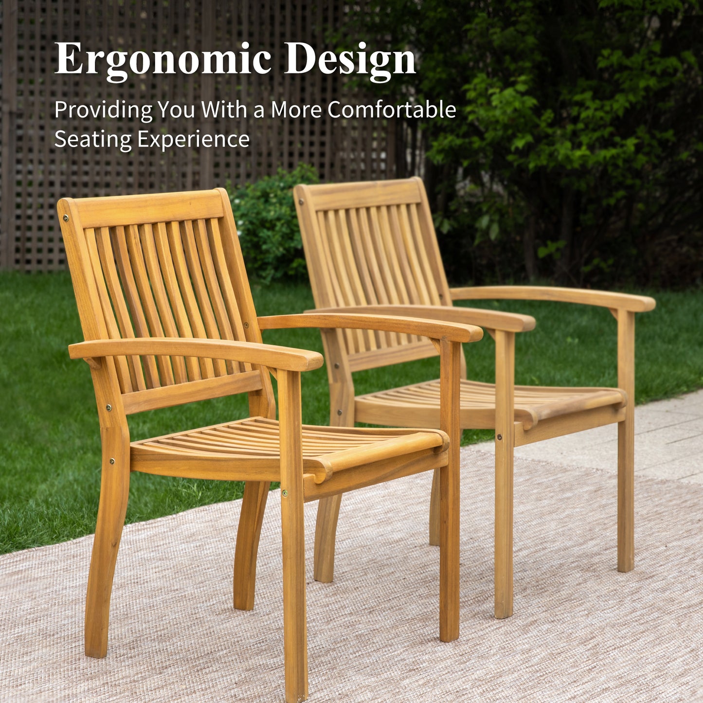 Captiva Designs 9 件套相思木露台家具套装，带可扩展桌子和软垫椅子