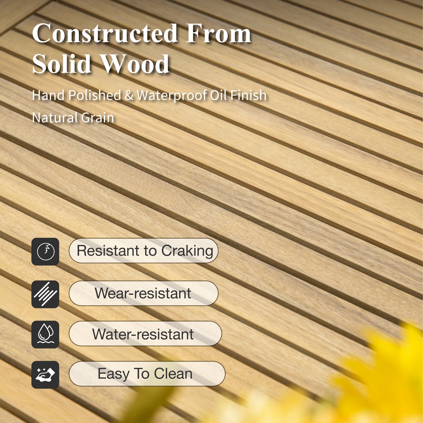 Captiva Designs 9 件套相思木露台家具套装，带可扩展桌子和软垫椅子