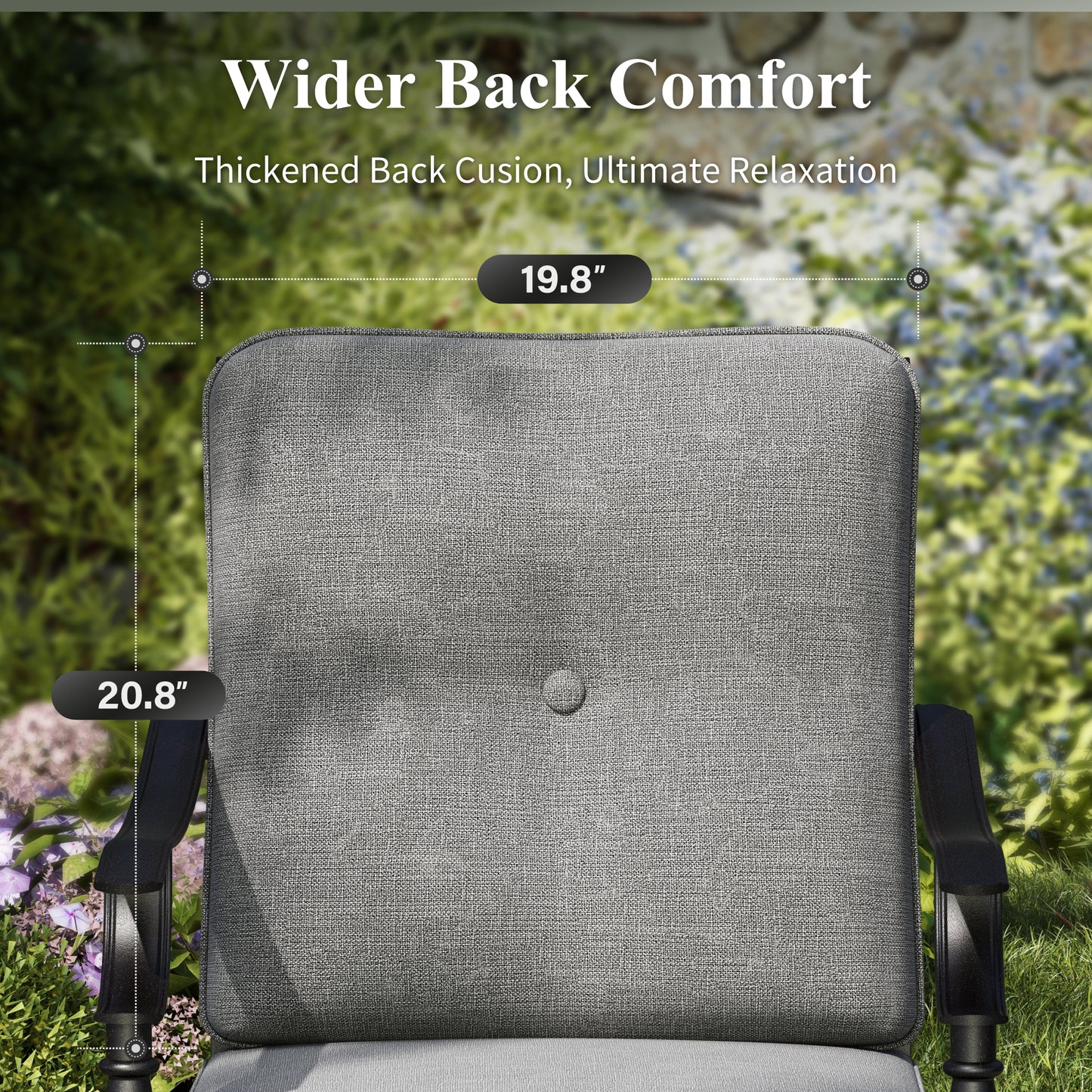 Captiva Designs Patio Dining Set with Slat-top Steel Table & Metal Chairs with Cushions