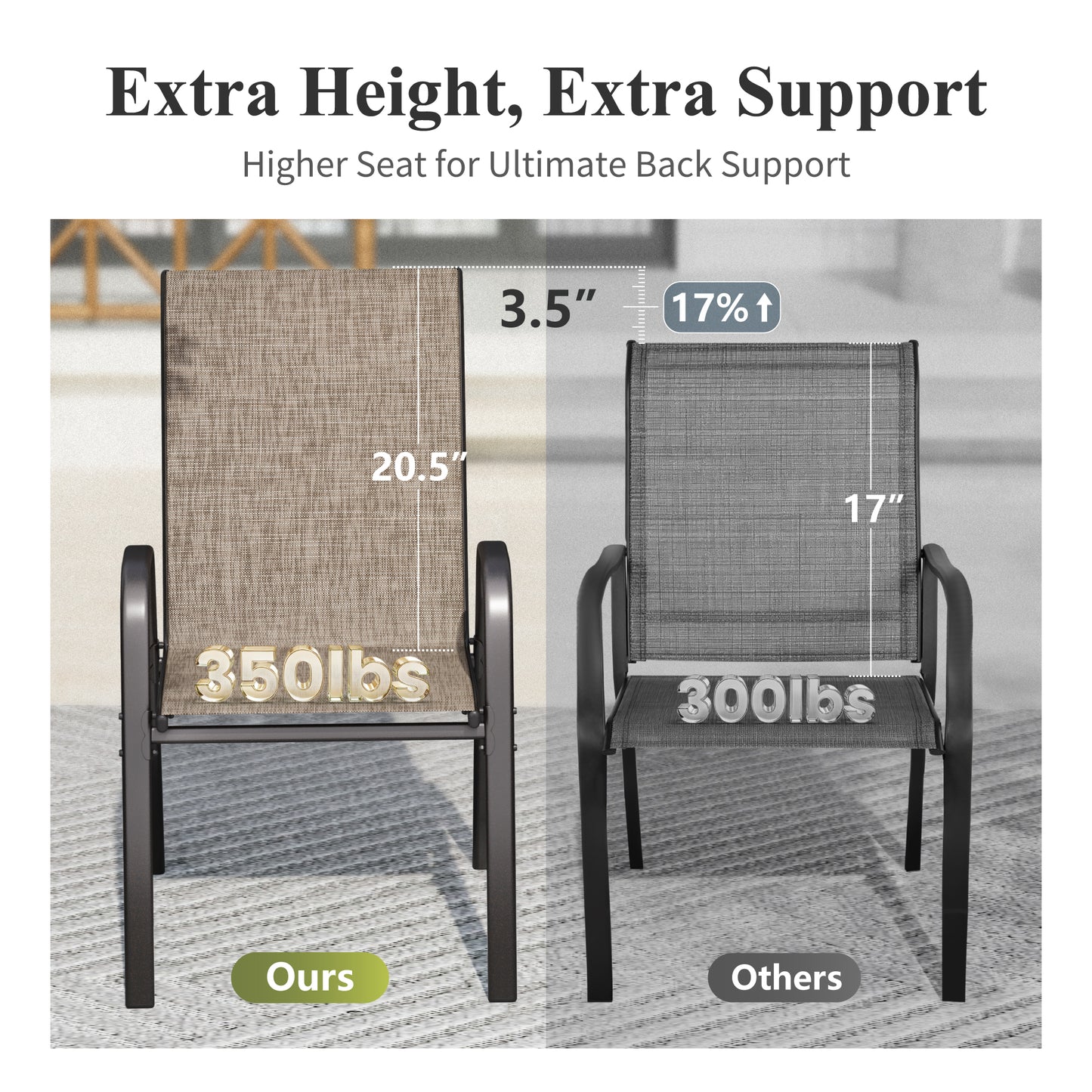 Captiva Designs Patio Dining Set with Steel Table & Quick-dry Sling