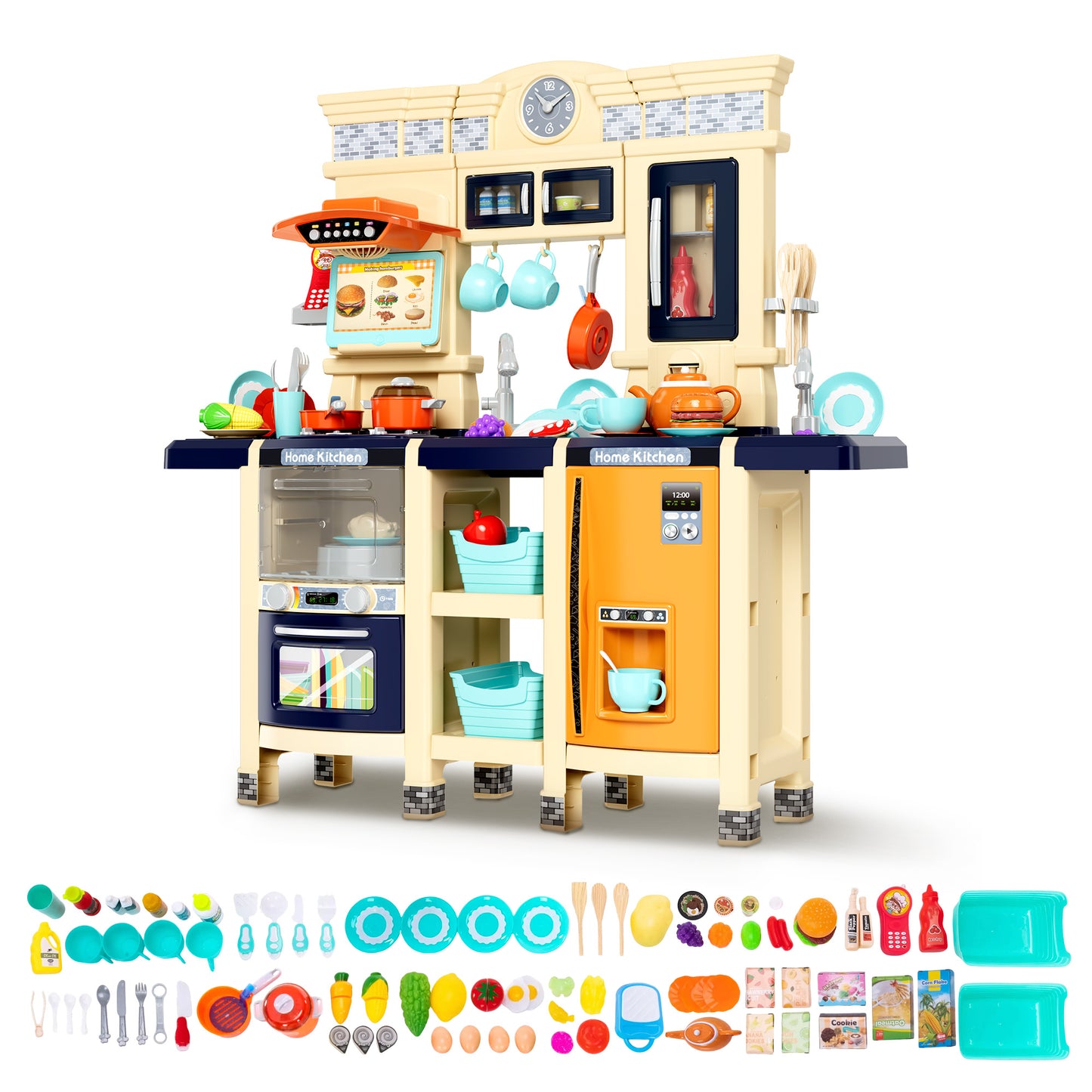 Captiva Designs Immersive Kids Kitchen Playset with Child-Friendly Materials & Authentic Cooking Experience