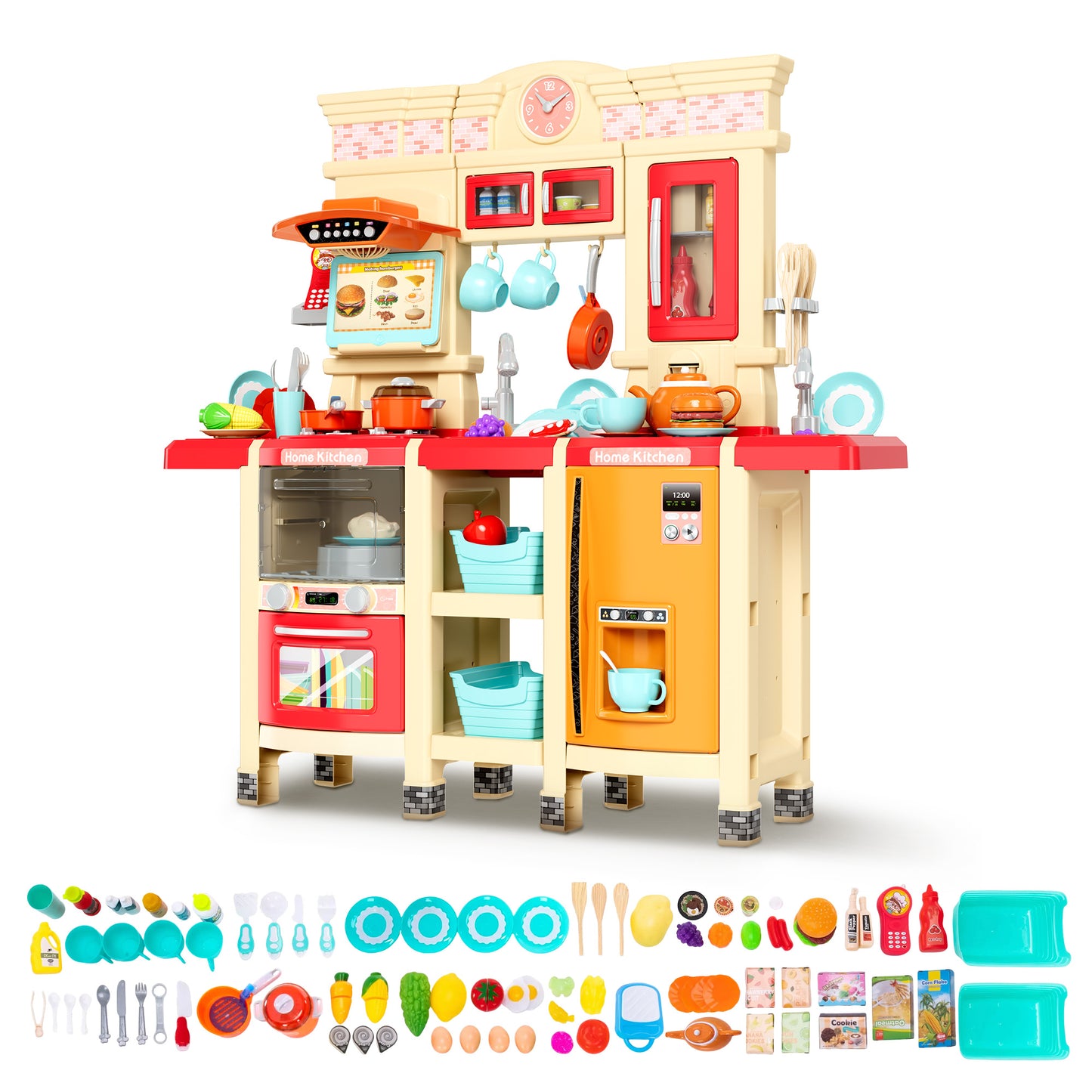 Captiva Designs Immersive Kids Kitchen Playset with Child-Friendly Materials & Authentic Cooking Experience