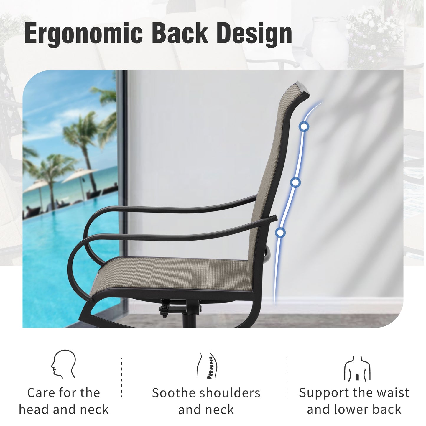 Captiva Designs 5pc Patio Dining Square Steel Fire Pit Table & Armrest Metal Frame Chairs