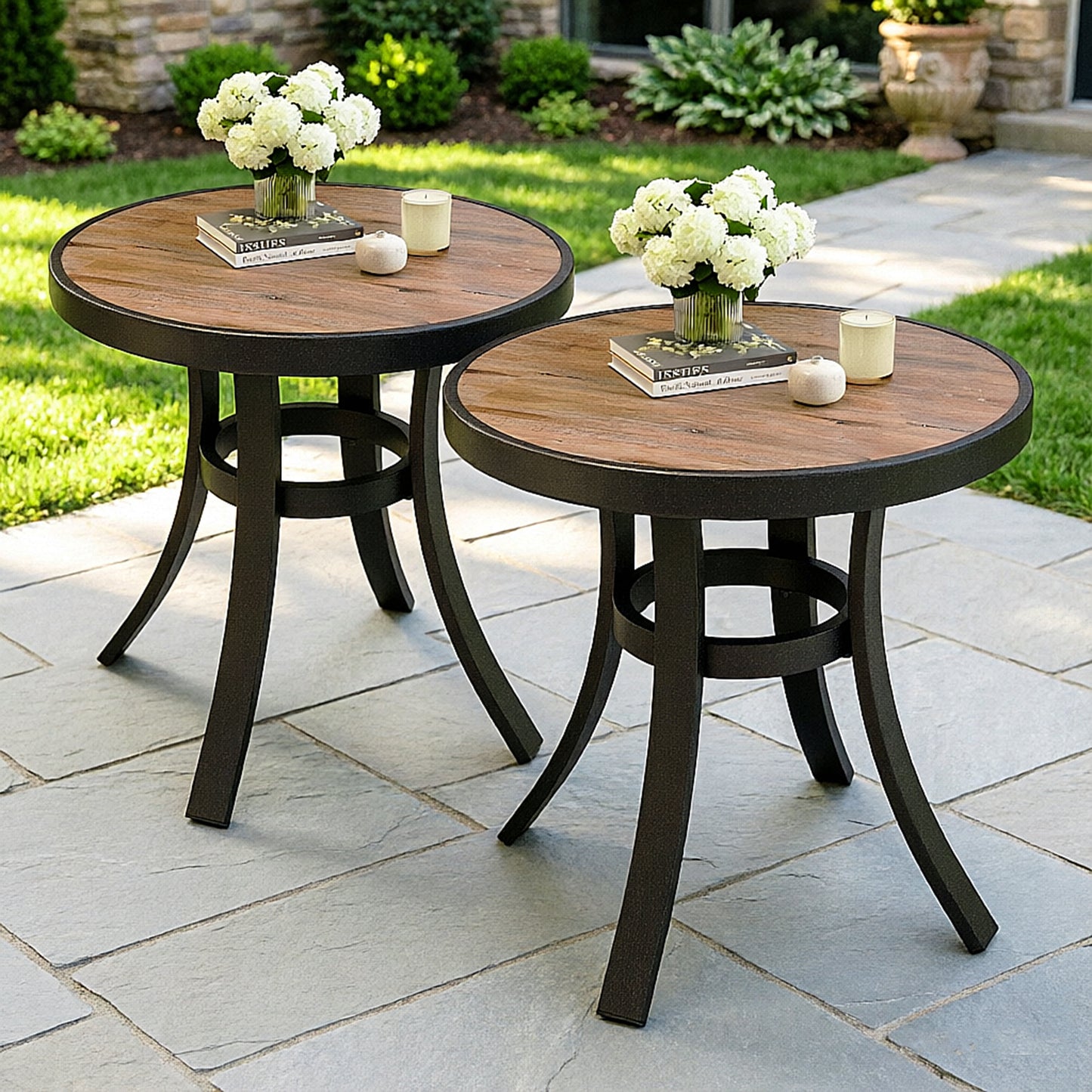 Captiva Designs Outdoor Patio Dining Table with Powder-coated Steel Frame